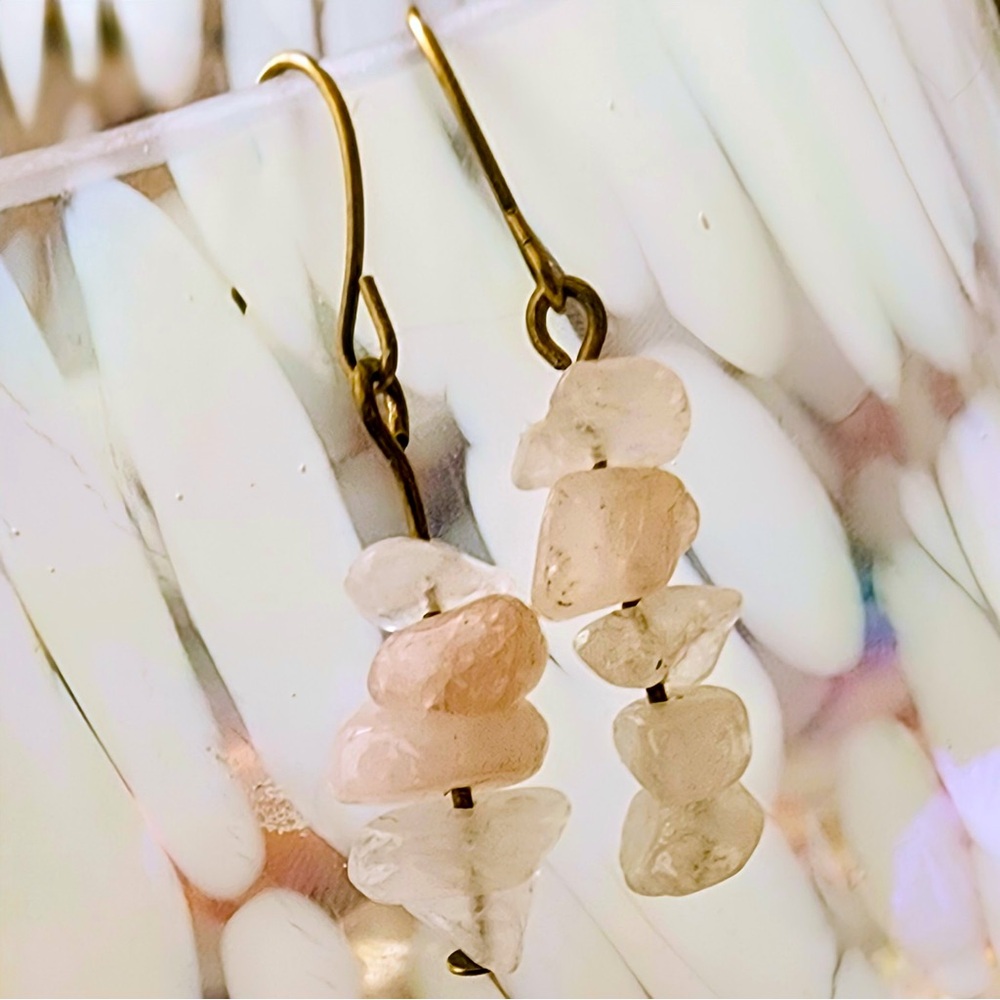 Rose Quartz Antique Earrings